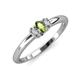 3 - Louisa 6x4 mm Oval Cut Peridot and Lab Grown Diamond Trellis Three Stone Engagement Ring 