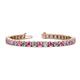 1 - Leslie 4.00 mm Pink Sapphire and Diamond Eternity Tennis Bracelet 