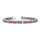 1 - Leslie 4.00 mm Rhodolite Garnet and Diamond Eternity Tennis Bracelet 