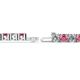 2 - Leslie 4.00 mm Rhodolite Garnet and Diamond Eternity Tennis Bracelet 