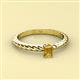 2 - Leona Bold Emerald Cut 6x4 mm Citrine Solitaire Rope Engagement Ring 