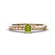 1 - Leona Bold Emerald Cut 6x4 mm Peridot Solitaire Rope Engagement Ring 