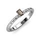 3 - Leona Bold Emerald Cut 6x4 mm Smoky Quartz Solitaire Rope Engagement Ring 