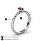 4 - Leona Bold Emerald Cut 6x4 mm Red Garnet Solitaire Rope Engagement Ring 