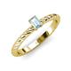 3 - Leona Bold Emerald Cut 6x4 mm Aquamarine Solitaire Rope Engagement Ring 