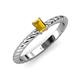 3 - Leona Bold Emerald Cut 6x4 mm Citrine Solitaire Rope Engagement Ring 