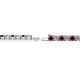 2 - Leslie 3.40 mm Red Garnet and Diamond Eternity Tennis Bracelet 
