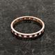 2 - Rebica 2.00 mm Princess Cut Red Garnet and Diamond Eternity Band 