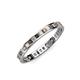 3 - Rebica 2.00 mm Princess Cut Smoky Quartz and Diamond Eternity Band 