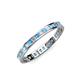 3 - Rebica 2.00 mm Princess Cut Blue Topaz and Diamond Eternity Band 