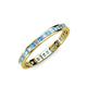 3 - Rebica 2.00 mm Princess Cut Blue Topaz and Diamond Eternity Band 