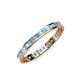 3 - Rebica 2.00 mm Princess Cut Blue Topaz and Diamond Eternity Band 
