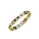 3 - Rebica 2.00 mm Princess Cut Smoky Quartz and Diamond Eternity Band 