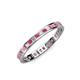 3 - Rebica 2.00 mm Princess Cut Rhodolite Garnet and Diamond Eternity Band 