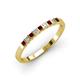 3 - Neria 2.50 mm Red Garnet and Diamond 9 Stone Wedding Band 