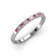 3 - Neria 2.50 mm Rhodolite Garnet and Lab Grown Diamond 9 Stone Wedding Band 