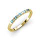 3 - Neria 2.50 mm Blue Topaz and Lab Grown Diamond 9 Stone Wedding Band 