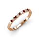 3 - Neria 2.50 mm Red Garnet and Lab Grown Diamond 9 Stone Wedding Band 
