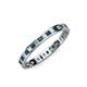 3 - Rebica 2.00 mm Princess Cut Blue Diamond and White Lab Grown Diamond Eternity Band 