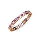 3 - Rebica 2.00 mm Princess Cut Pink Tourmaline and Lab Grown Diamond Eternity Band 