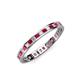 3 - Rebica 2.00 mm Princess Cut Ruby and Lab Grown Diamond Eternity Band 