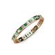 3 - Rebica 2.00 mm Princess Cut Green Garnet and Lab Grown Diamond Eternity Band 