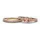 1 - Freya 6.50 mm Morganite and Diamond Butterfly Bridal Set Ring 