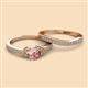 2 - Freya 6.50 mm Morganite and Diamond Butterfly Bridal Set Ring 