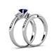 4 - Freya 6.00 mm Blue Sapphire and Diamond Butterfly Bridal Set Ring 