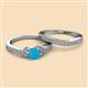 2 - Freya 6.00 mm Turquoise and Diamond Butterfly Bridal Set Ring 