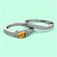 2 - Freya 5.80 mm Citrine and Diamond Butterfly Bridal Set Ring 