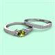 2 - Freya 5.80 mm Peridot and Diamond Butterfly Bridal Set Ring 