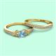 2 - Freya 5.80 mm Aquamarine and Diamond Butterfly Bridal Set Ring 
