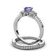 3 - Freya 5.80 mm Tanzanite and Diamond Butterfly Bridal Set Ring 