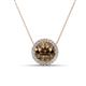 1 - Catriona Round Smoky Quartz and Diamond Halo Slider Pendant Necklace 