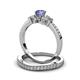 3 - Freya 5.00 mm Tanzanite and Diamond Butterfly Bridal Set Ring 