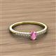 2 - Penelope Classic 6x4 mm Oval Cut Pink Sapphire and Round Diamond Engagement Ring 
