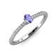 3 - Penelope Classic 6x4 mm Oval Cut Tanzanite and Round Diamond Engagement Ring 