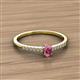 2 - Penelope Classic 6x4 mm Oval Cut Pink Tourmaline and Round Diamond Engagement Ring 