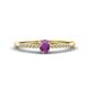 1 - Penelope Classic 6x4 mm Oval Cut Amethyst and Round Diamond Engagement Ring 