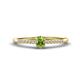 1 - Penelope Classic 6x4 mm Oval Cut Peridot and Round Diamond Engagement Ring 