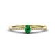 1 - Penelope Classic 6x4 mm Oval Cut Emerald and Round Diamond Engagement Ring 