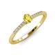 3 - Penelope Classic 6x4 mm Oval Cut Yellow Sapphire and Round Diamond Engagement Ring 