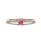 1 - Penelope Classic 6x4 mm Oval Cut Pink Tourmaline and Round Diamond Engagement Ring 