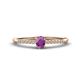1 - Penelope Classic 6x4 mm Oval Cut Amethyst and Round Diamond Engagement Ring 