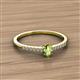 2 - Penelope Classic 6x4 mm Oval Cut Peridot and Round Diamond Engagement Ring 