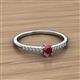 2 - Penelope Classic 6x4 mm Oval Cut Ruby and Round Diamond Engagement Ring 