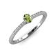 3 - Penelope Classic 6x4 mm Oval Cut Peridot and Round Diamond Engagement Ring 