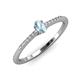 3 - Penelope Classic 6x4 mm Oval Cut Aquamarine and Round Diamond Engagement Ring 