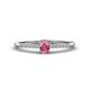 1 - Penelope Classic 6x4 mm Oval Cut Pink Tourmaline and Round Diamond Engagement Ring 